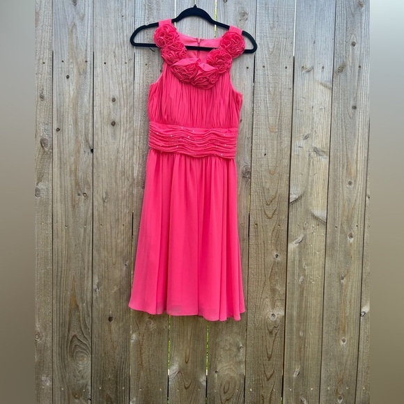 JS Boutique Barbie pink formal dress ruffle size 4 rhinestone prom dance - Picture 4 of 11
